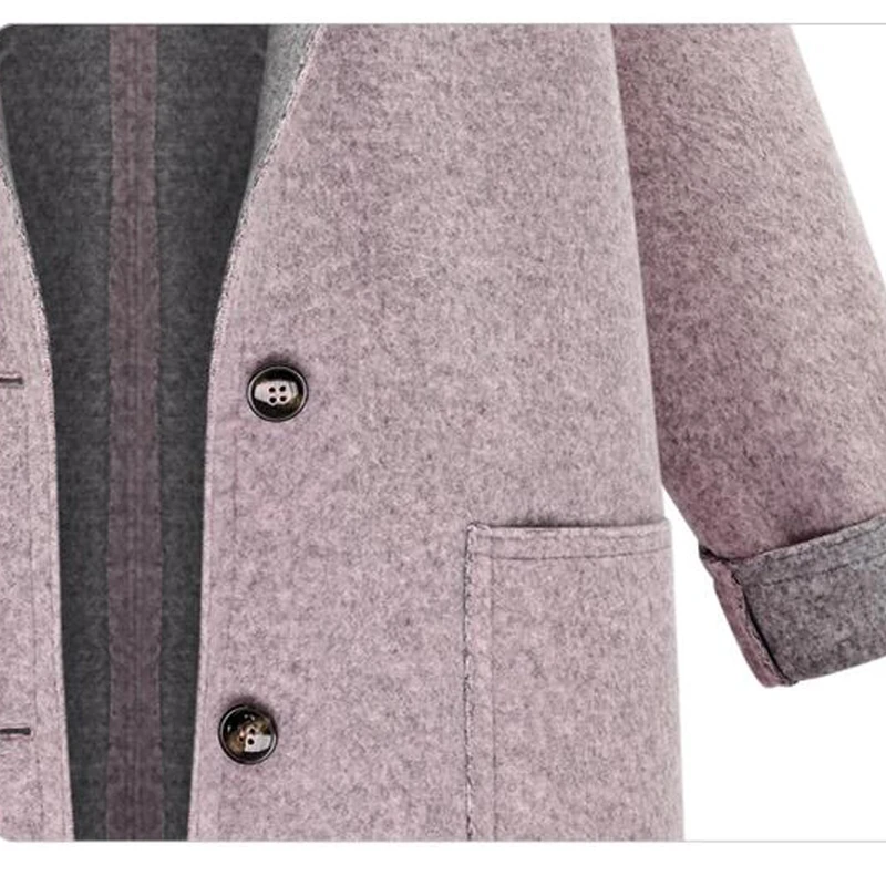 Новые зимние шерстяные Для женщин пальто Повседневное отложной воротник приталенный, с одной пуговицей, переснованные ленты, шерстяная Верхняя одежда для детей, пальто, casaco feminino