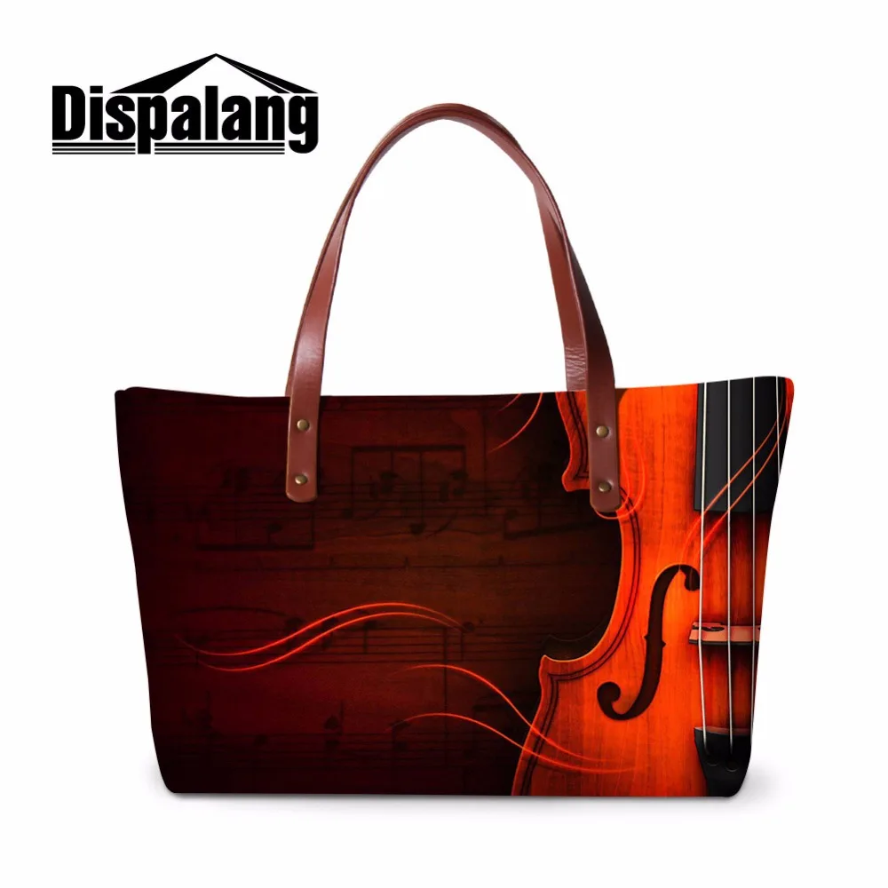 

Dispalang Female Shoulder Handbag Art Musical Note Printing Tote Bag for Girls Dropshipping Summer Hand Bag Neoprene Beach Bags