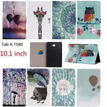 Модный чехол с цветами для samsung Galaxy Tab A, a6, 10,1,, T580, T585, SM-T585 чехол-подставка для планшета, ПК+ чехол из искусственной кожи