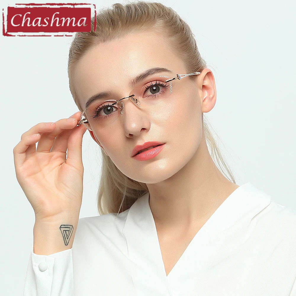 Бренд Chashma, женские линзы с алмазной отделкой, оправа для очков, очки по рецепту для Женщин, Модные Цветные линзы с камнями