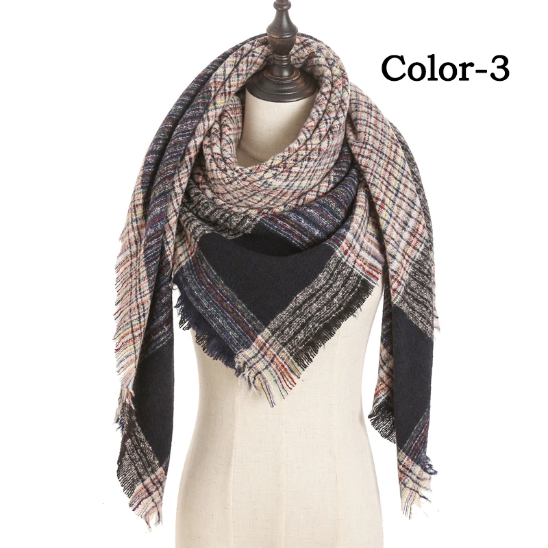 new designer brand women cashmere scarf triangle winter scarves lady shawls and wraps knit blanket neck striped foulard