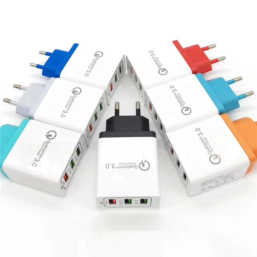 Сетевое зарядное устройство с 3 USB портами для iPhone X XR 8 7 iPad Samsung S9 Xiaomi mi Huawei быстрая