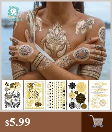 Черно-белая хна краски для тела Временные татуировки(упаковка из 6 листов) мандала цветок браслет хна руки татуировки наклейки