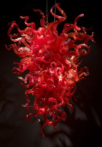 

Antique Color Big Red Led Blown Murano Glass Chandelier Light