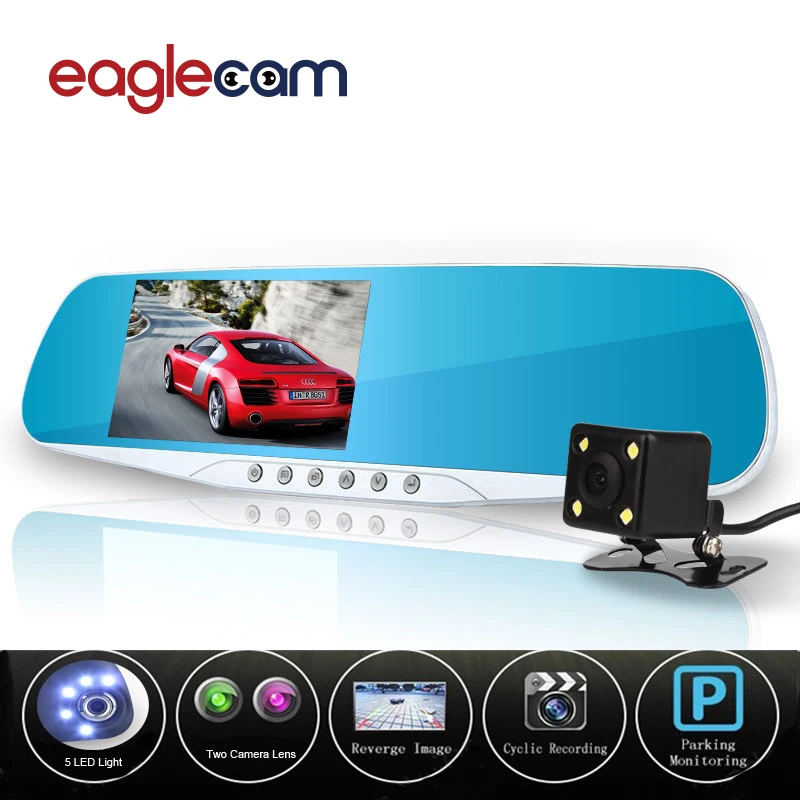 Hot Sale Car Camera Mirror Novatek 96655 Car Dvr Blue