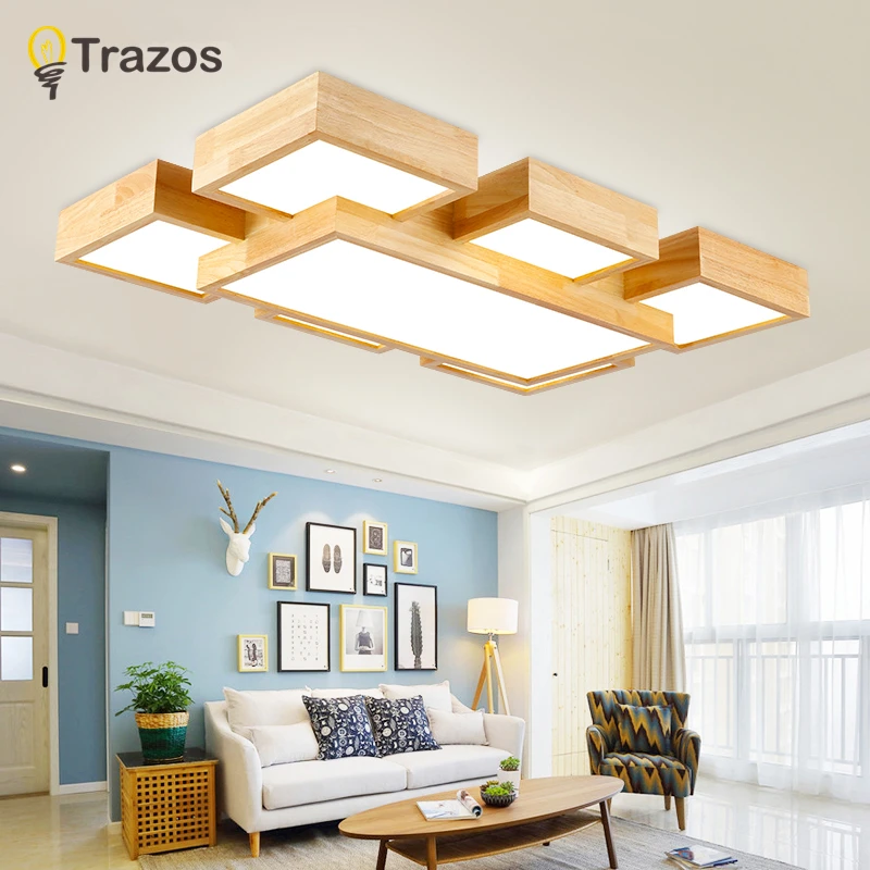 

TRAZOS Led Ceiling Light 96W Wooden Bedroom Balcony Lamps Simplicity Modern cold White warm white for bedroom/kitchen/hallway