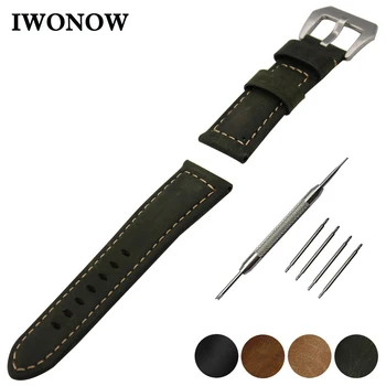 

Genuine Leather Watch Band 22mm for Samsung Gear 2 R380 / R381 / R382 Stainless Steel Tang Buckle Strap Wrist Belt Bracelet