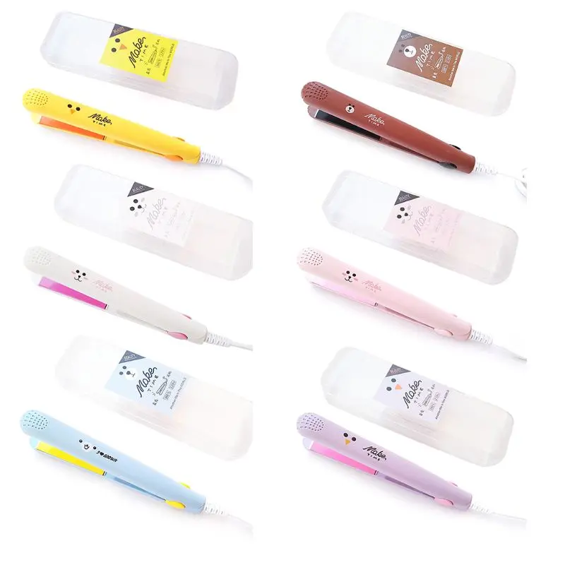 

Electronic Hair Straightener Curler Mini Ceramic Iron Flat Straightening Styling Tools 220V Home Travel