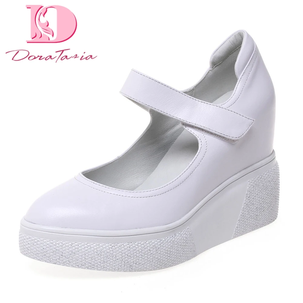 

Doratasia Brand New Fashion Genuine Leather Mary Janes Shoes Woman Casual Soft Spring Pumps Women Shoes