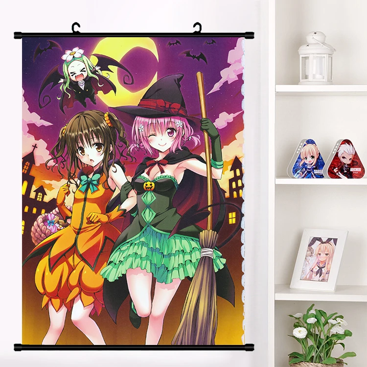 Аниме LOVE Ru Eve Микан Юки тьма Kotegawa Yui Momo Belia Deviluke настенная прокрутка постер
