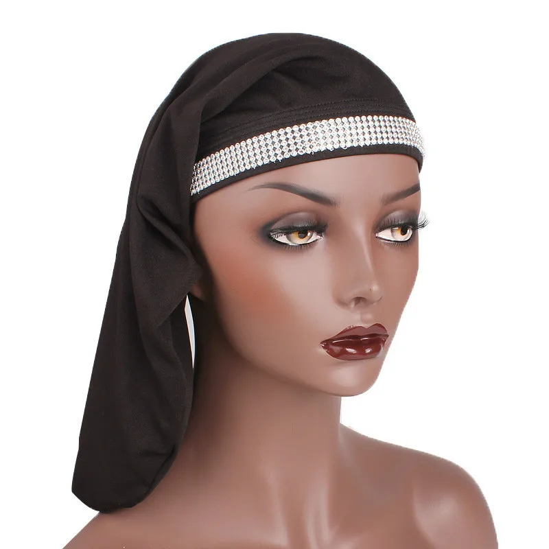 Elastic Tail Cap Nightcap Luxury Headband Spandex Strong Elasticity