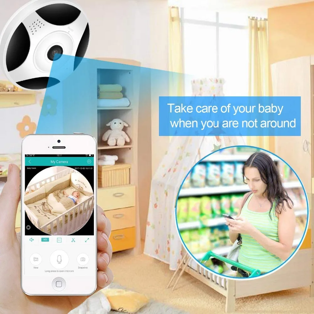 BESDER панорамная Wi Fi камера 360 градусов HD 1080P 960P беспроводная IP для домашней системы