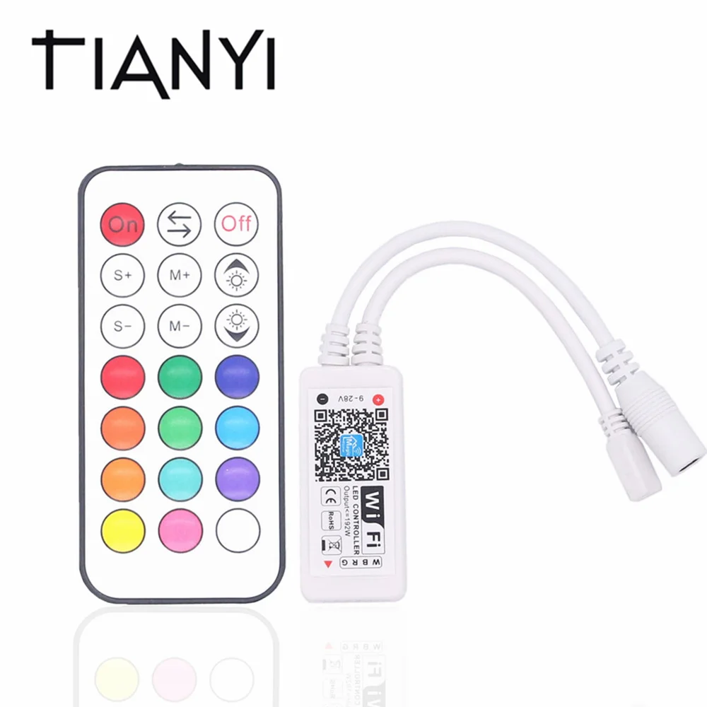 

DC 12V 24V WIFI RGBW LED Controller For IOS / Android With RF 21Key Remote Control For RGBW RGBWW LED Strip 5050