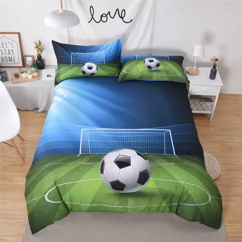 

2018 New Designs 3D Printed Football Match Basketball Bedding Set Sport Series Twin Queen Size Duvet Cover Pillowcase Sets