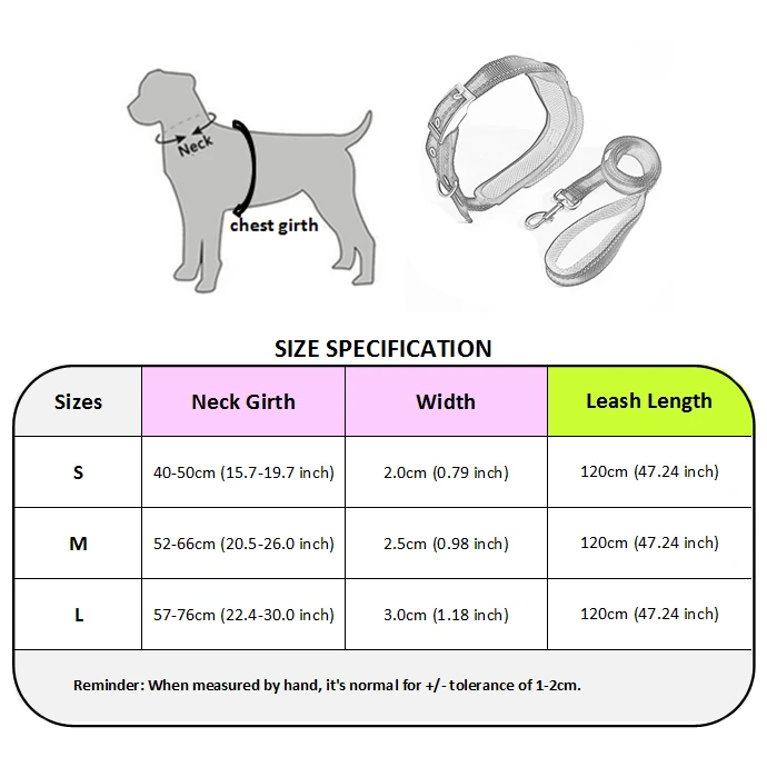 Ошейник и поводок для собак, Светоотражающий ошейник для средних и больших собак со свинцом, регулируемый нейлоновый защитный мягкий ошейник для домашних животных с ручкой