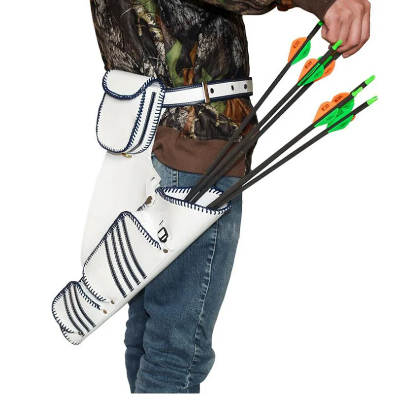 

1pc Archery Arrow Quiver 2 Colors Leather Arrow Bag Holder Simply Quick Waist for Compound Recurve Bow Shooting