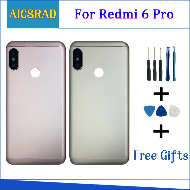 Для Xiaomi mi A2 Lite корпус для Xiao mi Red mi 6 Pro металлическая батарея задняя крышка Запасные части чехол с кнопками объектива