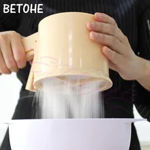 Полуавтоматический мелкоячеистый мукопросеиватель ручной шейкер для сахарной глазури из АБС-пластика Кондитерские щетки тамизадор кухонная выпечка