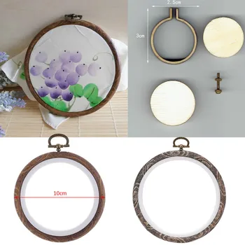 

Practical Embroidery Hoops Frame Set Bamboo Wooden Embroidery Hoop Rings for DIY Cross Stitch Needle Craft Tools