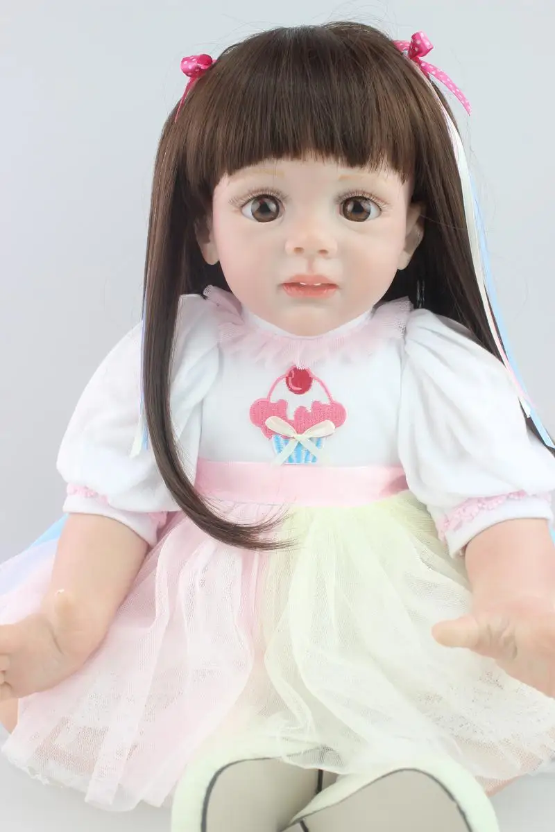 

24 Inch/60cm Reborn Baby Girl Doll Soft SiliconeLifelike Baby Alive Doll Handmade Newborn Toys Simulation baby Girl