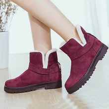 

Women ankle boots 2018 warm winter shoes women snow boots buckle flock short boots big size 35-44