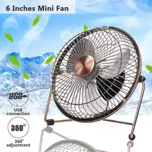 Мини Портативный USB вентилятор 360 ° регулируемый перезаряжаемый летний охладитель Железный алюминиевый Лист Настольный охлаждающий вентилятор для дома и офиса