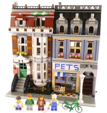 Lepinblocks 15009 15042 City Street Creator Pet Shop супермаркет угловой гараж строительный блок кирпич 10264 10218 Рождество lp игрушка