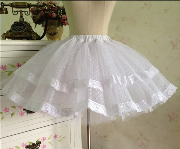 

Princess Gothic Sweet White/Black Lace Lolita Petticoat / Tutu Skirt for Short Dress Organza