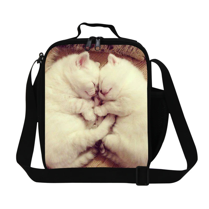 small insulated cooler bags for kids cat printing designer lunch bags