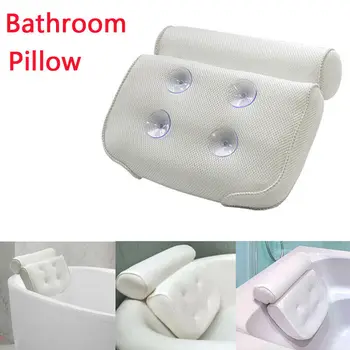 

White Foam Bathtub Pillow Spongy Cushion Spa Head Neck Rest Relaxing Tool