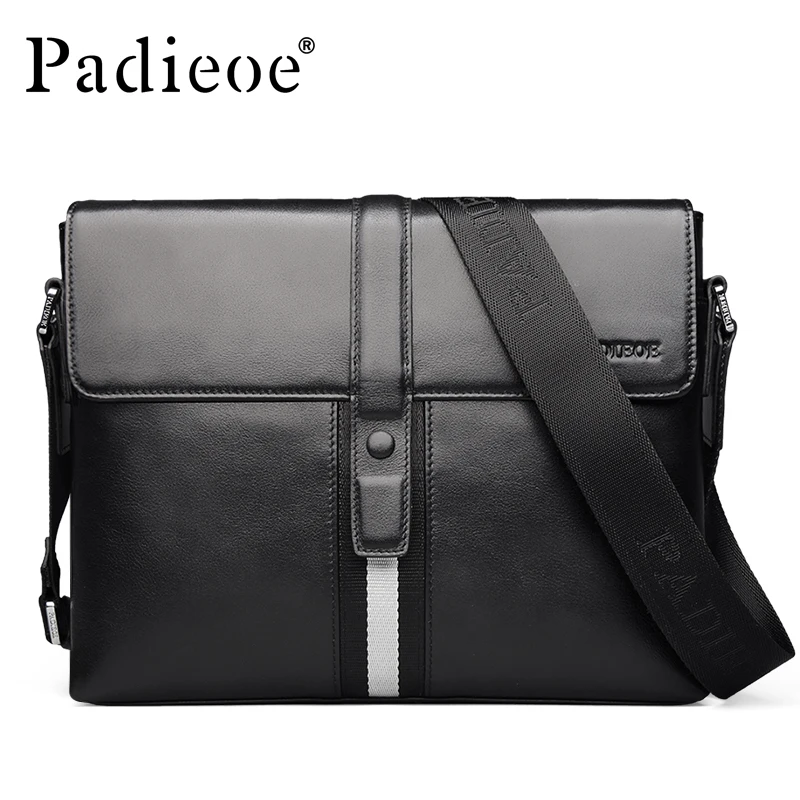 

Padieoe Men's Genuine Leather Shoulder Bag Famous Brand Crossbody Bags Fashion Design Leisure Business Messenger Free Shipping