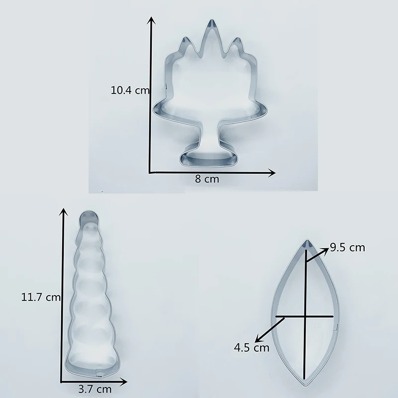KENIAO Ухо единорога- 3 предметов Резак для печенья- Печенье / Помадка / Кондитерские изделия / Хлеборезки- Нержавеющая сталь