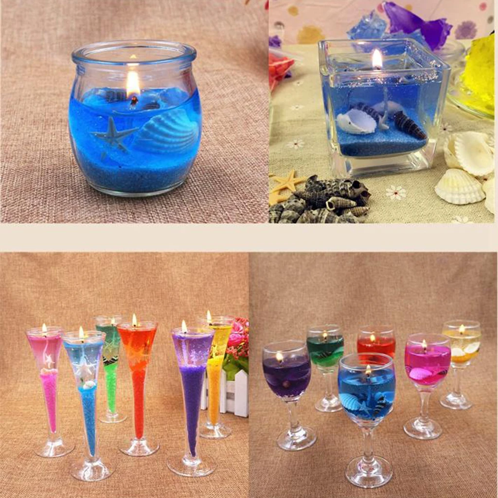 500g/200g Jelly Wax Candles Handmade DIY Material Crystal Gel Candle Birthdays Party Wedding Candle Making Supplies 6 Colors