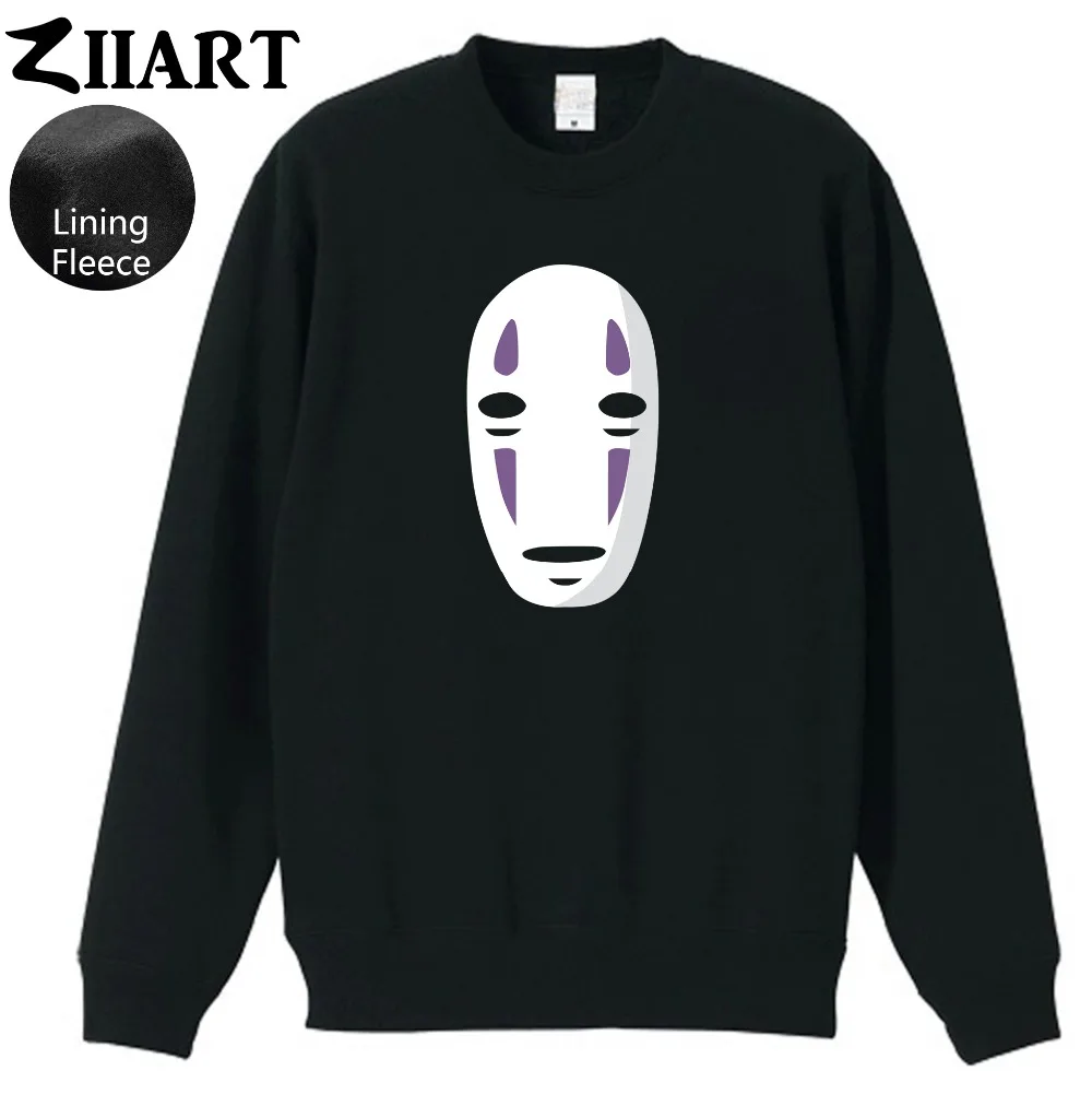 

faceless Miyazaki Hayao Spirited Away No face man mysterious ghost white mask couple clothes boys man male fleece Sweatshirt