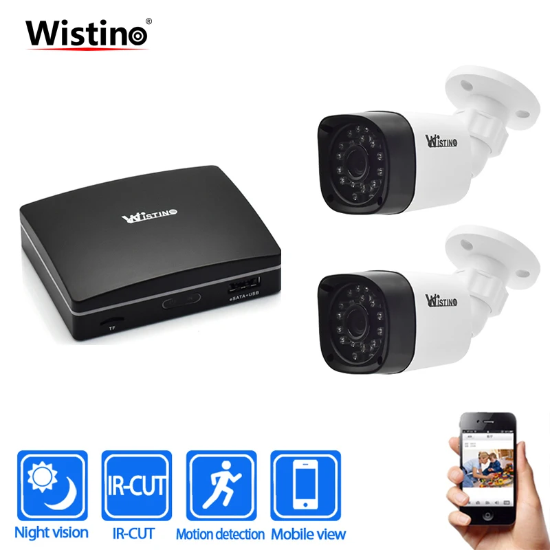 Wistino уличная камера безопасности 4Ch CCTV NVR рекордер 1080P ip наборы ночного видения
