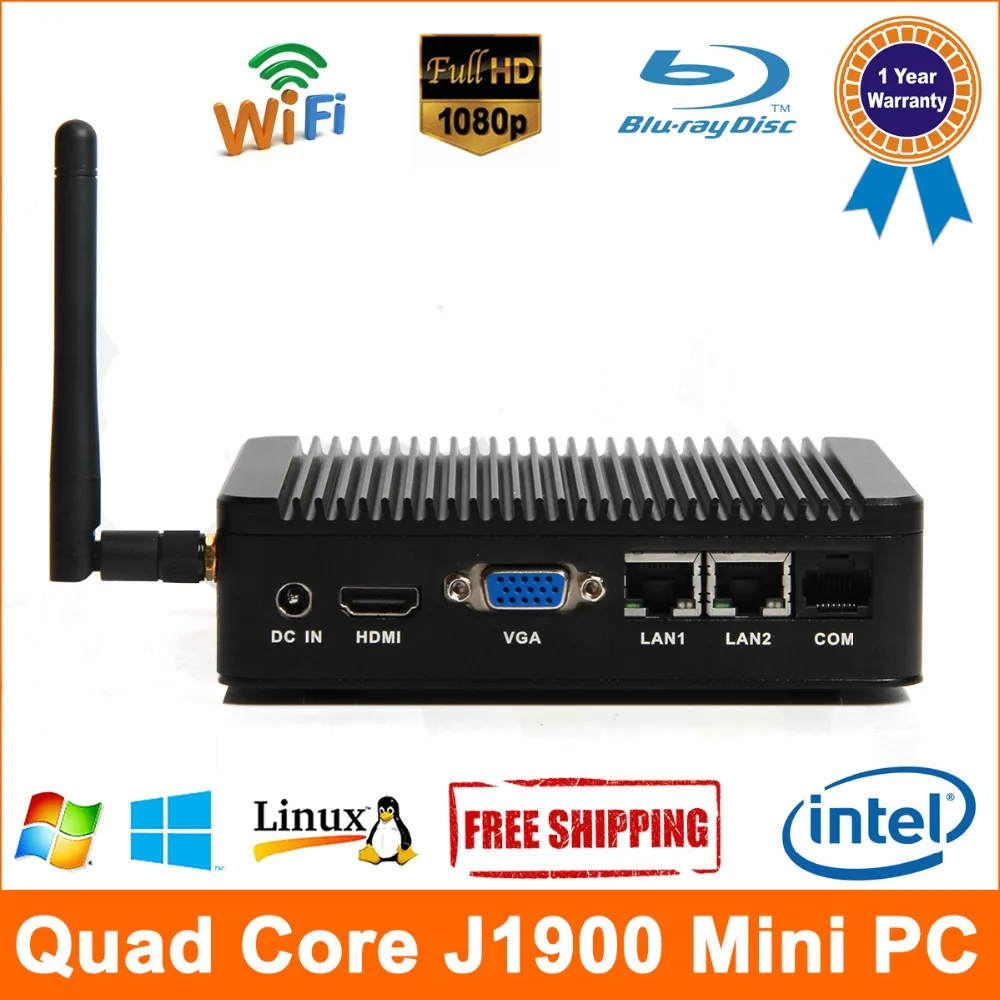 Lowest Price Quad Core Plam Size J1900 Mini PC Windows 7 Dual LAN Mini Computer Windows Mini PC 1080P HD HDMI Port  Mini Computador Nettop