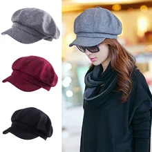 Восьмиугольная шляпа осень и зима бритое лицо тонкая шерстяная Кепка черная кепка спортивная Беговая Кепка