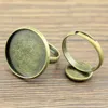 10pcs 2 Colors Fit 10/12/14/16/18/20mm Glass Cabochon Simple Adjustable Ring Setting Base ► Photo 3/6