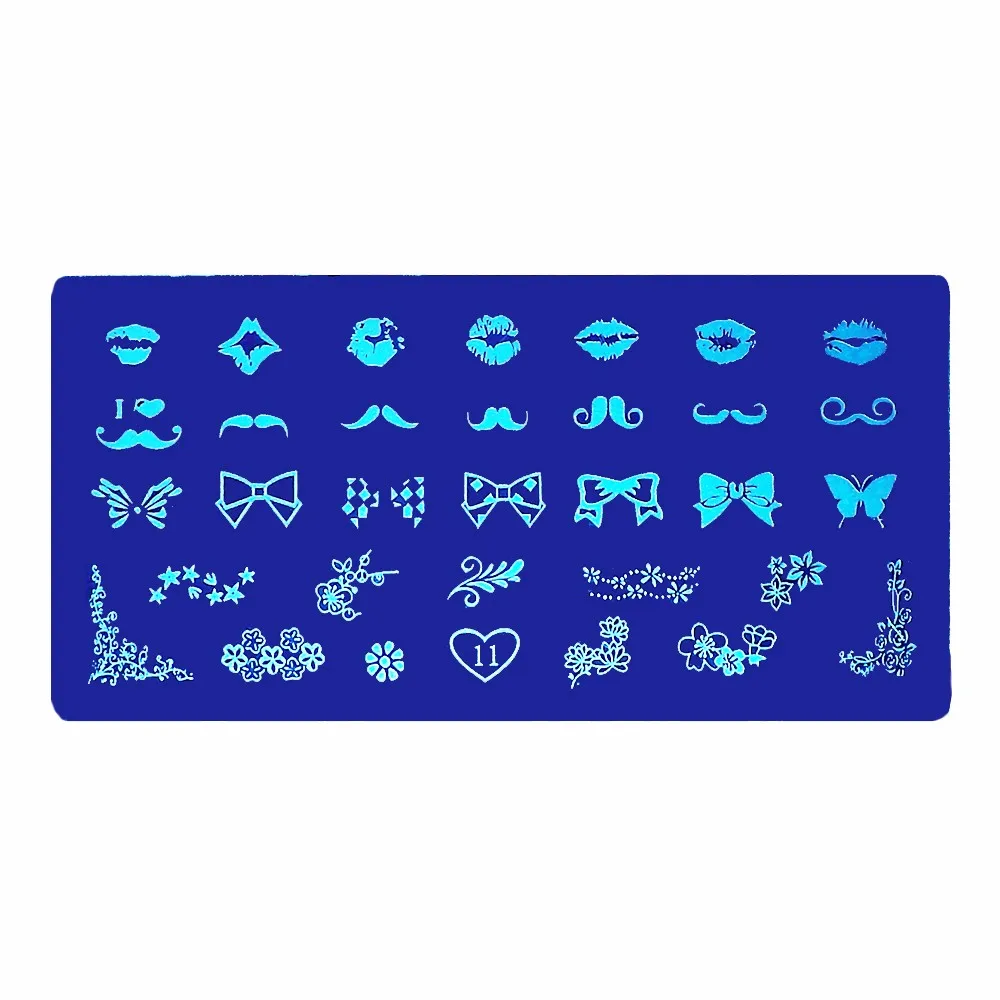 1 Piece Stamping Plate Nail Art Template Lipstick Bow Tie Flower Pattern Manicure Tool Charm Nail Makeup Stamp Plate TIAN XIN-11 (1)