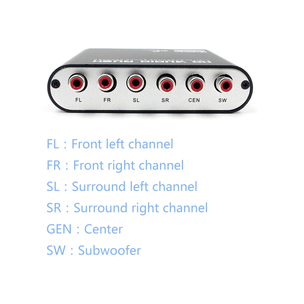 Оптический SPDIF 3,5 AUX коаксиальный цифро-аналоговый 6 RCA HD аудио Раш 5,1 декодер AC3 DTS Dolby преобразователь усилителя объемного звука