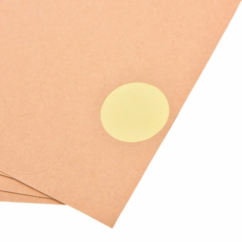 4 Sheets Kraft Scalloped Round Stickers Blank Wedding Favours Labels Rustic JB 