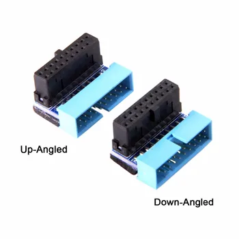 

Jimier CY USB 3.0 20pin Male to Female Extension Adapter Up Down Angled 90 Degree for Motherboard Mainboard