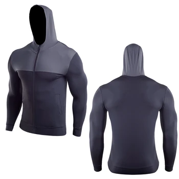 

Men Running Jackets Sports Fitness Long Sleeves Hooded Tight Gym Soccer Basketball Outdoor Training Run Jogging Jackets Clothes