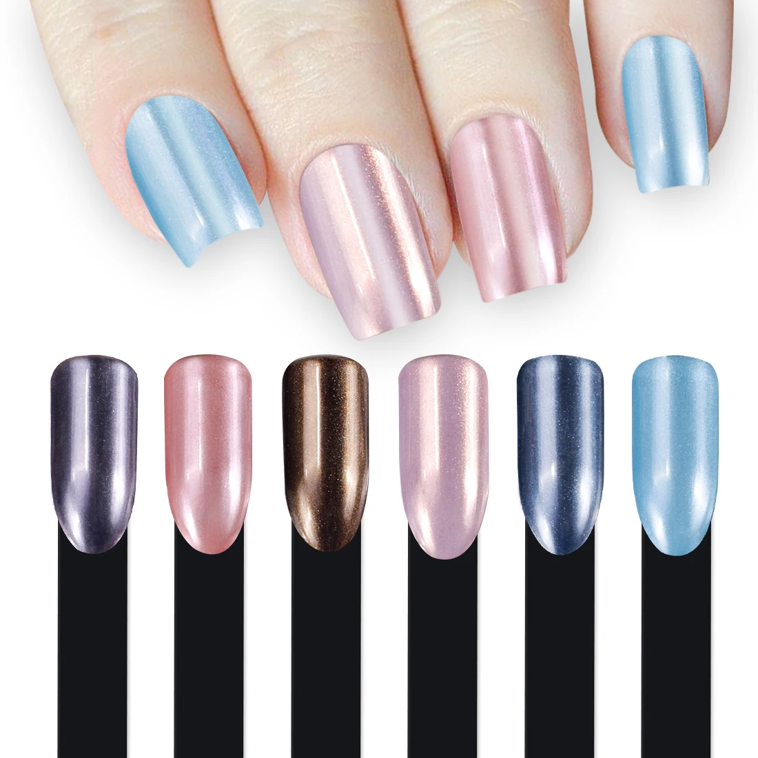 

Mirror Effect Nail Glitter 2g/Box Pink Blue Rose Red Colors Diamond Pearl Powder Shimmer Dust DIY Nail Art Mermaid Pigment