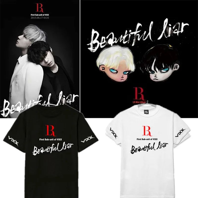 VIXX LR Album Beautiful Liar LEO RAVI Summer Loose Tshirt Top MH584 | Женская одежда