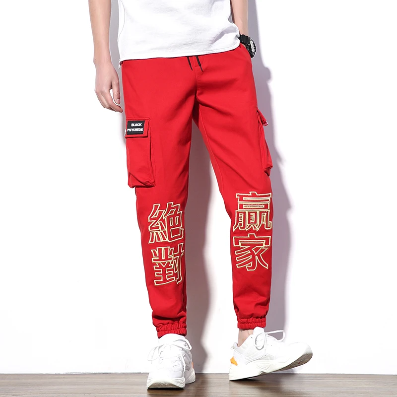 M-5XL мужские одноцветные штаны-карандаши с принтом в китайском стиле для бега хип-хоп Homme, тактические брюки-карго, рабочая одежда, классические брюки