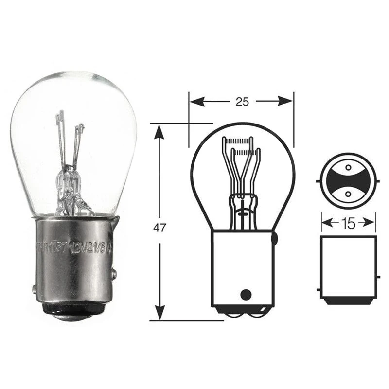 10pcs/lots 1157 BAY15D 21/5W Car Reverse Backup Stop Brake Tail Light Bulb White