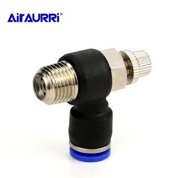 

OD Hose Tube 1/4" 1/8" 3/8" 1/2"BSP Male Gas Airflow Limit Valve Quick Fitting Pneumatic Speed Flow Controller 8mm 6mm 10mm 12mm