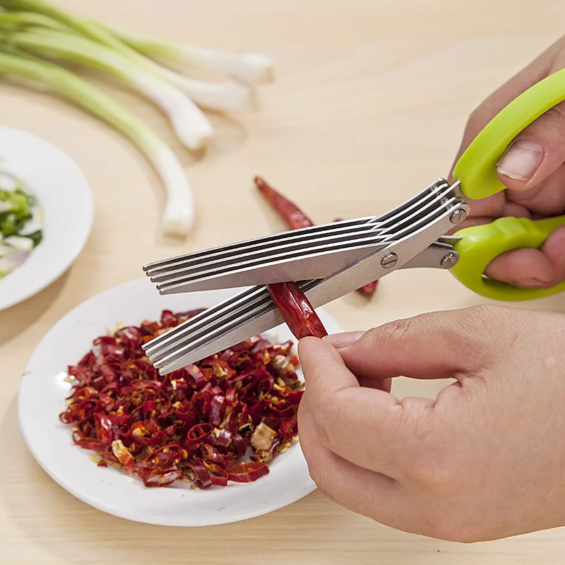 Kitchen scissors cut green onion cut stainless steel kitchen scissors - office scissors, stainless steel scissors