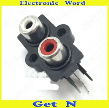 

50pcs Lotus AV2-8.4-06 2x Ports Connecctor 2Holes RCA Female Audio Jacks